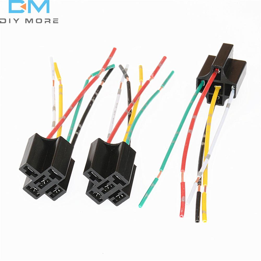 1/5 Pcs 5Pin Automotive Relay Socket Harness Connector Plug Bakelite Relay Base Seat for 12V 24V 4Pin 5Pin Auto Relay