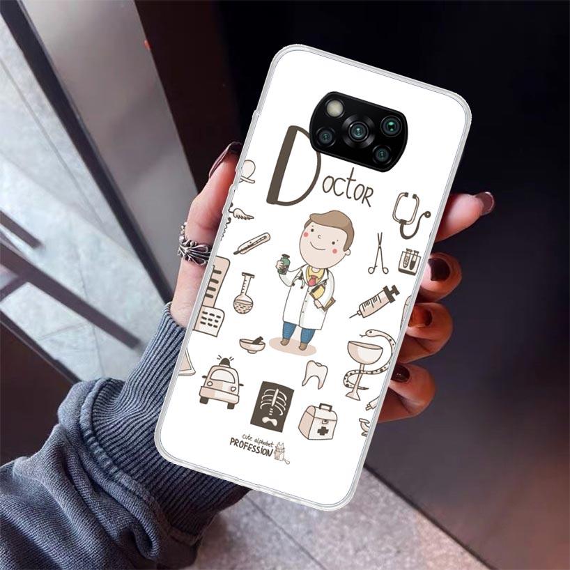 

Милый чехол для телефона с профессией Учитель Врач для Xiaomi Poco F7 Ultra X7 X6 X5 Pro X4 Gt M8 M7 Redmi 15 15C 13 13C 12 12C Мягкий чехол Poco X4 Pro 5G