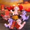 Cute Mini Dragon Figurine 2023 Year Of The Dragon Ornament Micro Landscape Decoration Dollhouse Miniature Toy