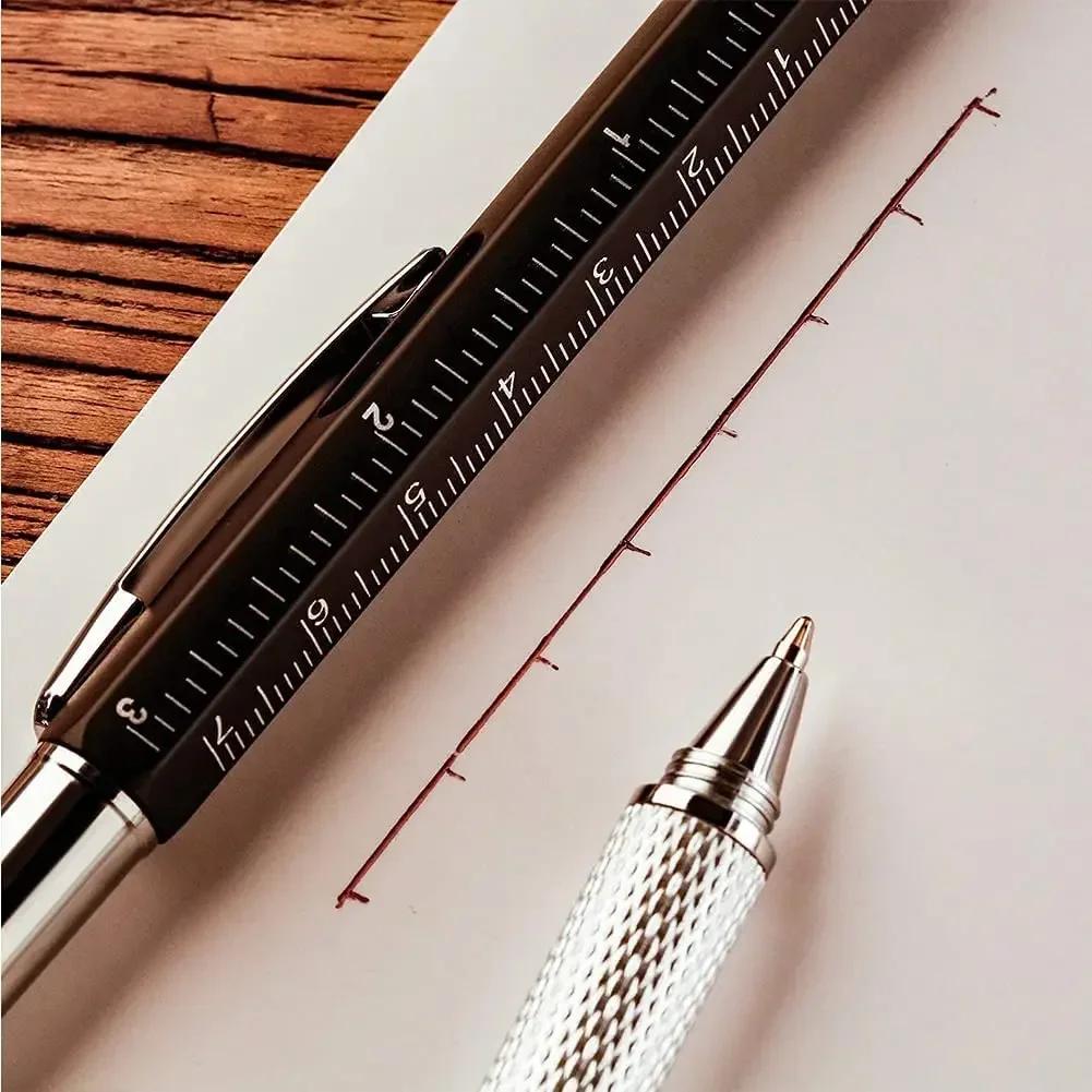 6 in 1 Multi Level Pen Stylus Multi Tool Pen with Touch Screen Caliper Level and Screwdriver Office Tool Creative Stationery