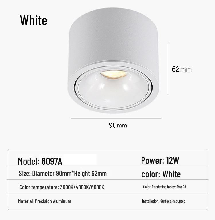 Ultra-Thin Adjustable Anti-Glare Ceiling Spotlight - No Punching Needed