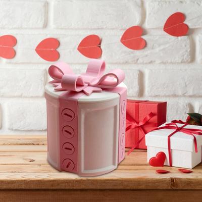 3D Prank Screw Box Annoying Gift Box with Screws Reusable Puzzle Box with Bow Gag Gift for Loved Ones Valentine's Day Pranks