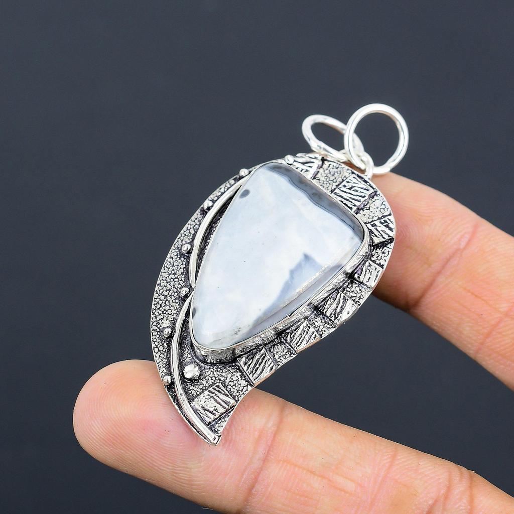 Wedding Gift For Her 925 Silver Natural Owyhee Blue Opal Gemstone Pendant