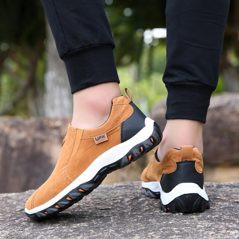 Spring Summer Outdoor Sports Shoes for Men Hot Sale Fashion Yellow Mens Hiking Shoes Plus Size 48 Non-slip Trekking Sneakers Men