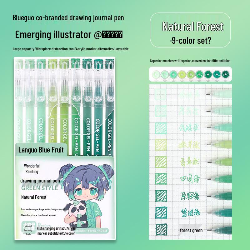 

Моранді Блакитний Фруктовий Повний Набір: Маркери великої місткості нейтрального кольору для шкіри для студентів 0.5 mm