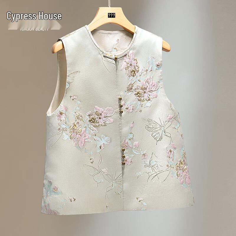 Women s New Chinese Style Round Neck Vest M