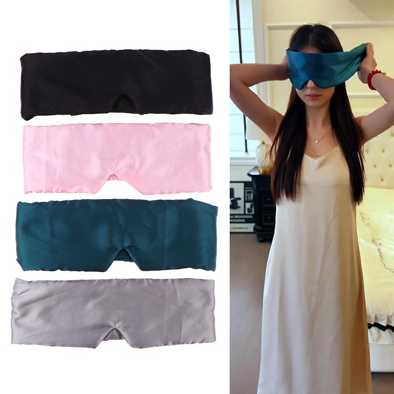 Ice Silk Sleeping Mask Eyepatch Blocking Light Eye Mask Soft Padded Travel Sleeping Aid For Sleep Patch Slaapmasker