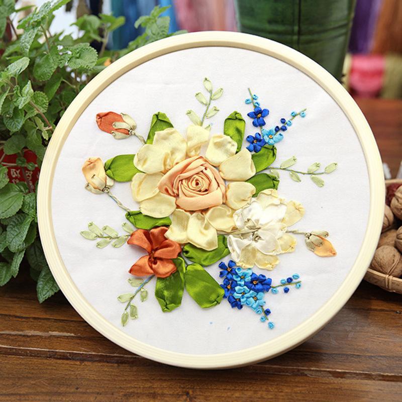 Ribbon Embroidery Hanging Picture Material Bag Small Fresh Three-dimensional Embroidery Manual Diy Beginner Material Bag