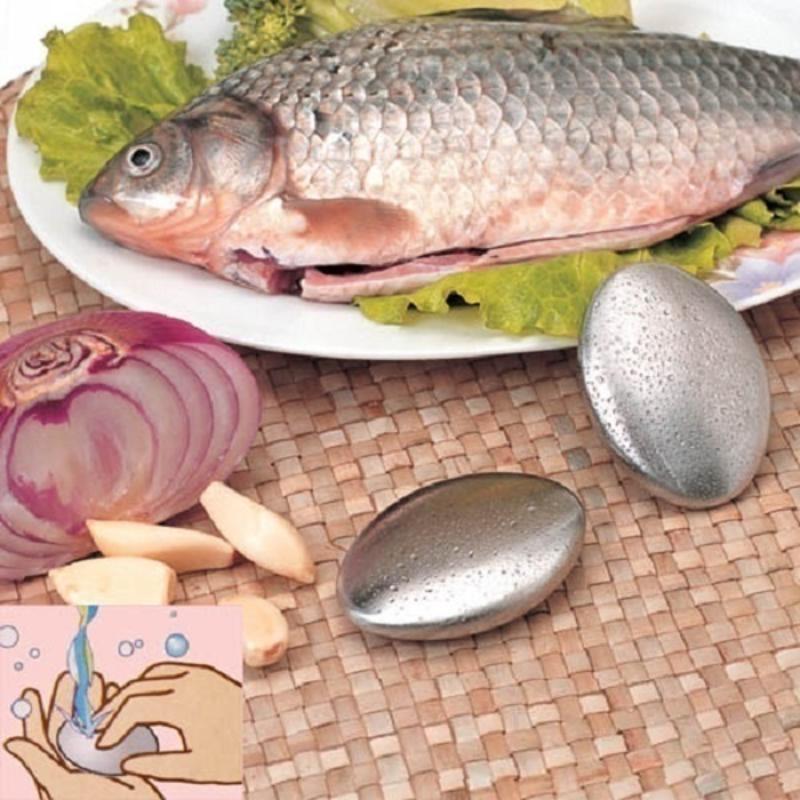 1pc Oval Shape Stainless Steel Soap Deodorize Smell From Hands Retail Magic Eliminating Odor Kitchen Bar