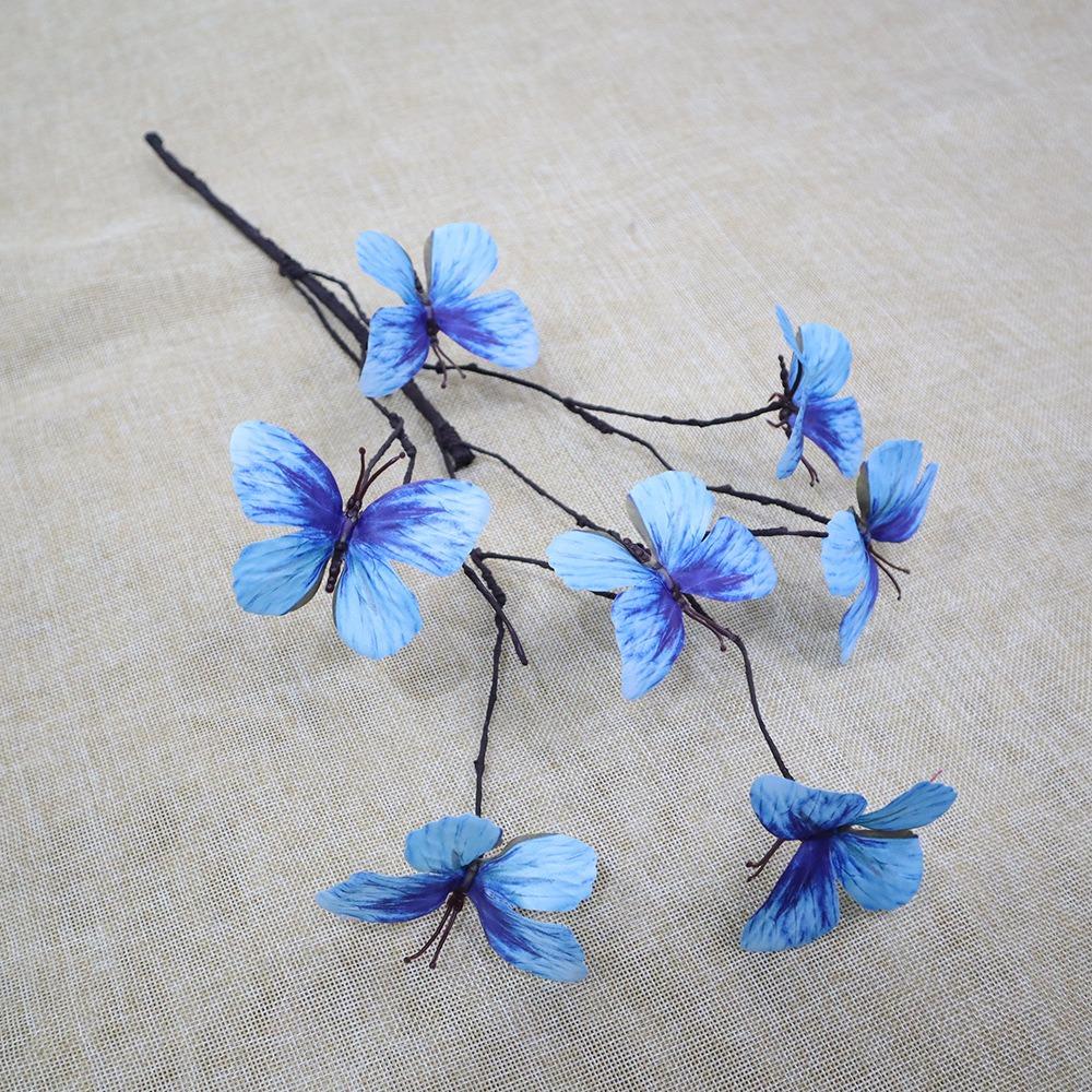 

Simulation 7-head Artificial Branch Creative 3D Fake Flower Photography Props Foam Branch Wedding Party Decoration синий