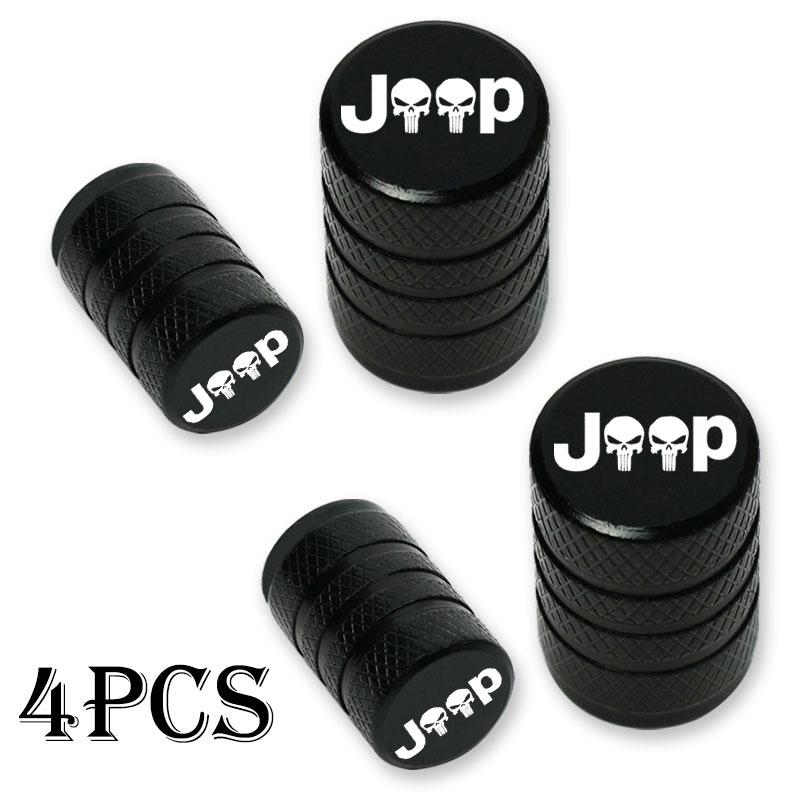 For Jeep Renegade Compass Wrangler Patriot Grand Cherokee Rubicon Car Wheel Tire Valve Caps Tyre Stem Covers Airdust Waterproof
