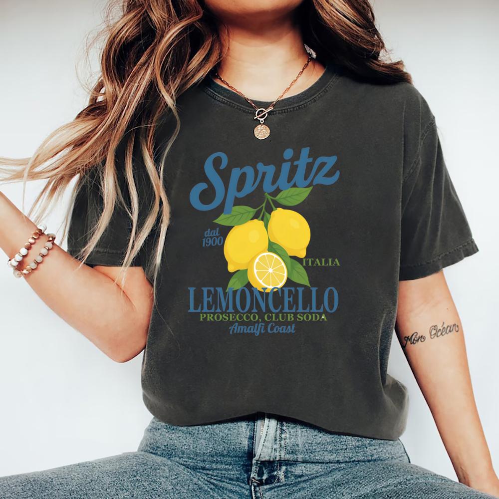 

Футболка Limoncello La Dolce Vita Лимонна футболка Італійська літня футболка Повсякденна футболка з коротким рукавом Жіноча футболка Італія Відпустка Подарункова футболка XXXL