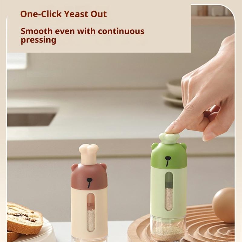 Space Saving Kitchen Spice Dispenser Press Type Portion Control Sealed Lid Food Safe Storage For Baking Seasonings