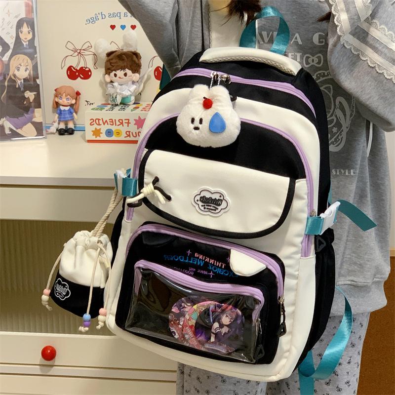 School Bag Contrasting Color School Bag Female High Value Sweet Beauty Child