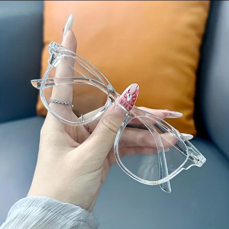 Fashion Glasses Neutral Square Lens Glasses Fashion Casual Anti Blue Light Glasses белый
