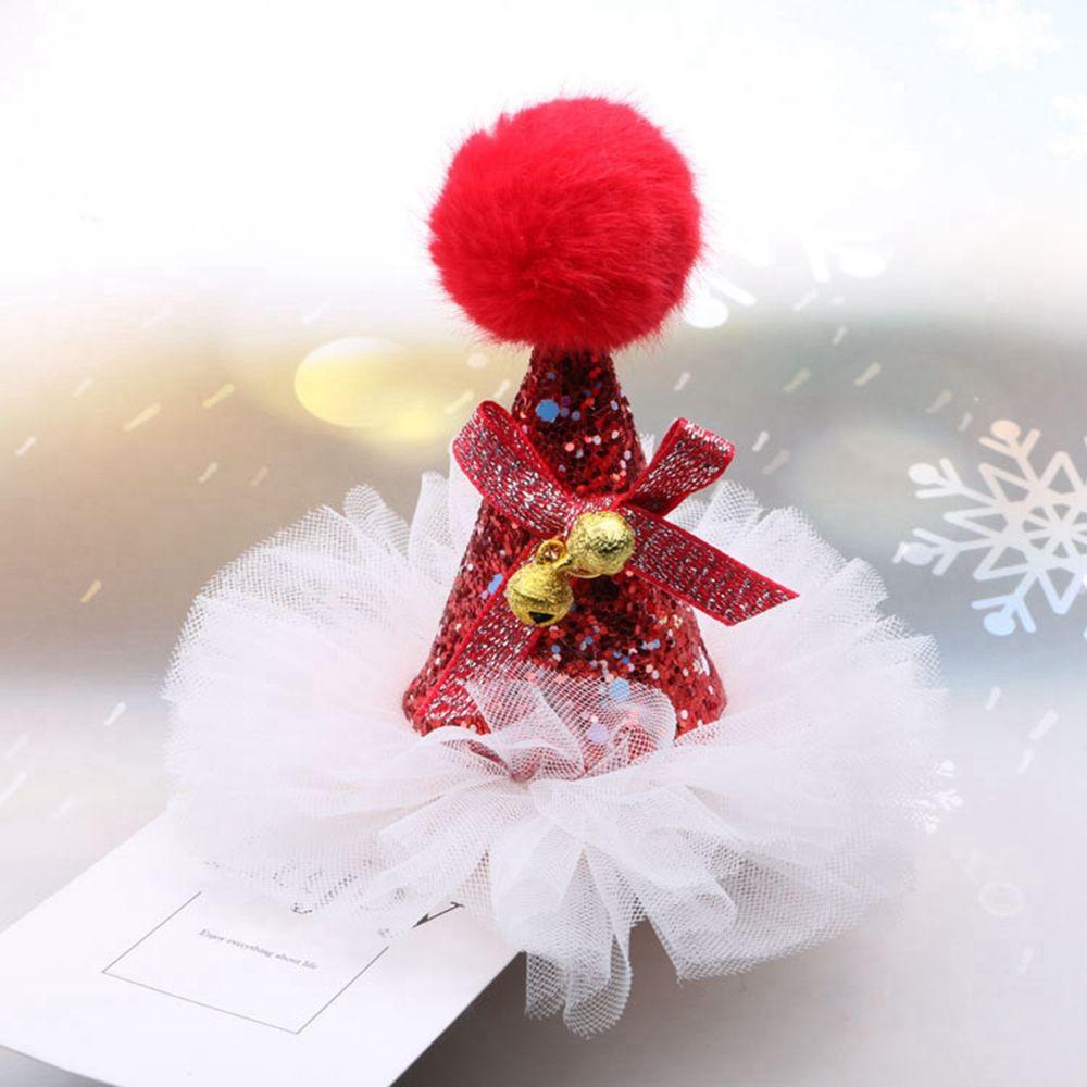 Zinc Zinc Alloy Bow Korean Style Headwear Christmas Hat Hairpin Christmas Hair Clip Kids Hair Accessories