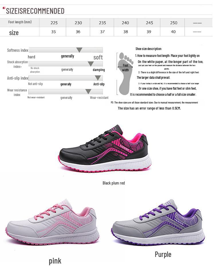 Dámské ploché neklouzavé kožené nepromokavé tenisky na jaro a léto, ideální pro volný čas, běh a cestování.