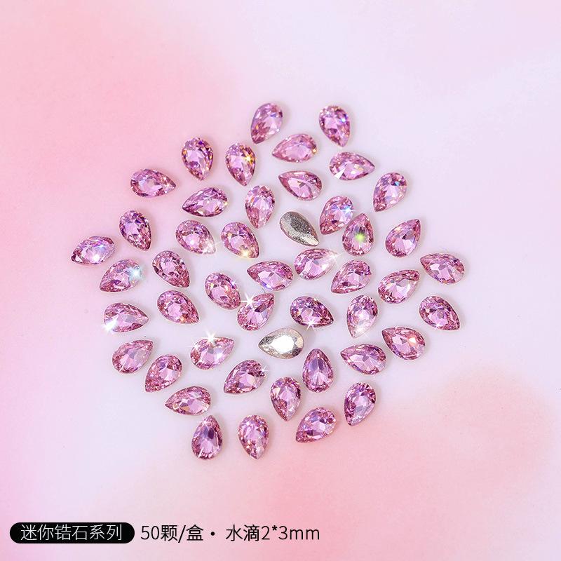 Pink Nail Art Small Zircon Flat Bottom Mini Zircon Diamond Nail Art Jewelry Mixed Nail Art Diamond Jewelry Decorative Diamond