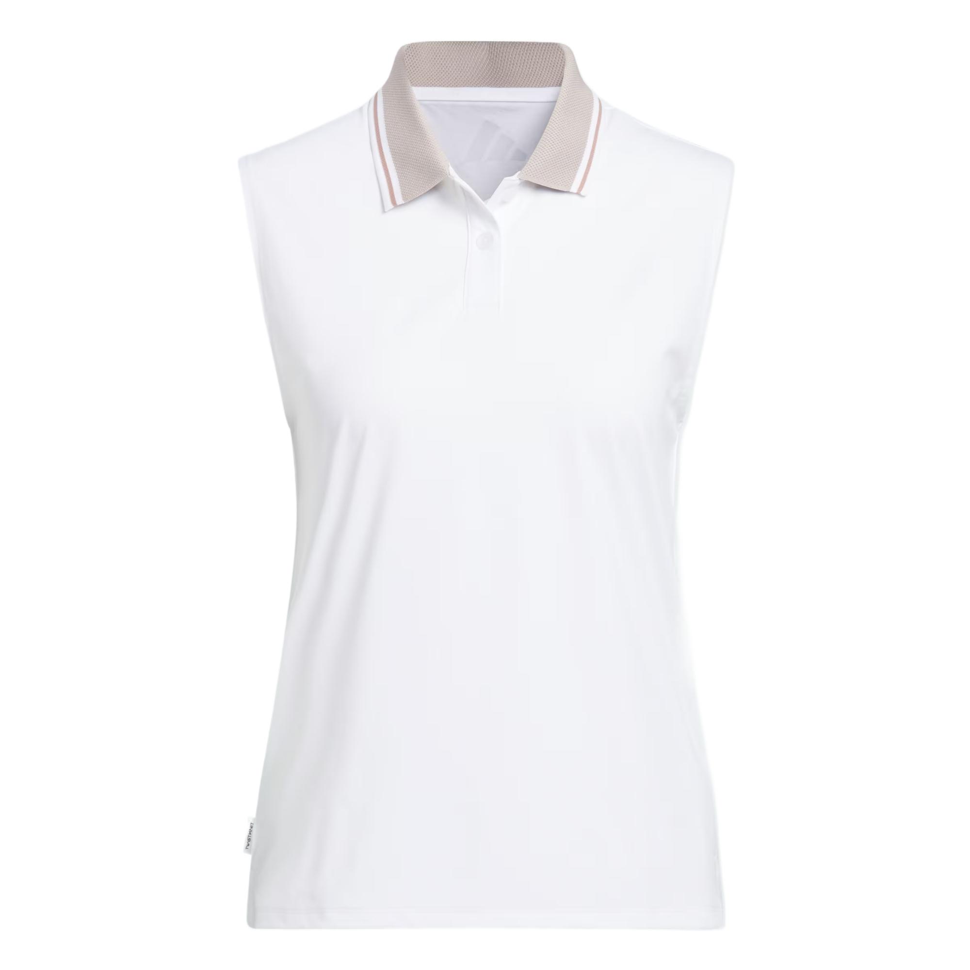 

Adidas Beyond Simple Comfortable Fashionable Versatile Sleeveless Polo Shirt Women tops White JE7357 S