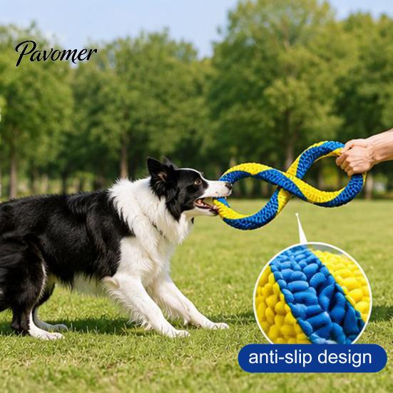 Interactive Training Toys for Dogs Dog Tug Toy, Nylon 8-Shaped Chew Teeth Cleaning Dental Chewing Rope Aggressive Chewers, Outdoor Training,