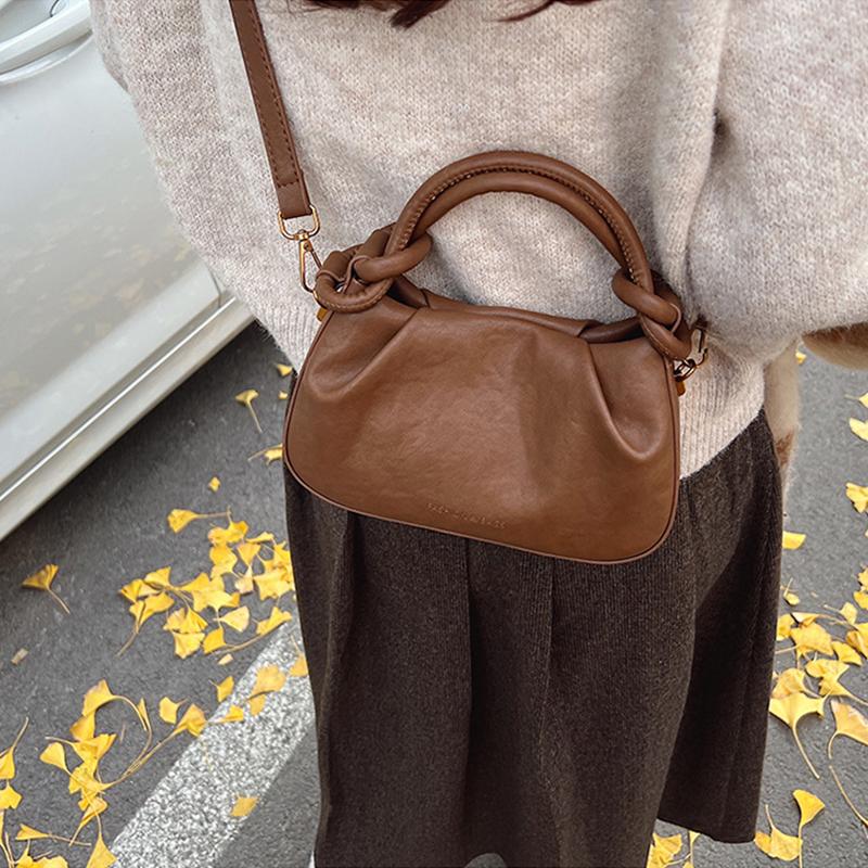Handheld Fashionable Solid Color Women's Crossbody Bag New Simple Casual Shoulder Bag High-End Handbag AVE