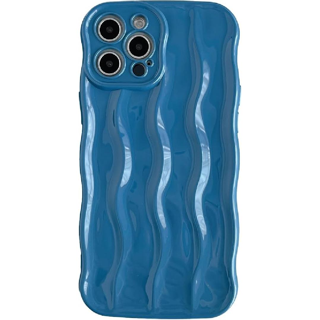 Caseative for iPhone 12 Pro Max Case,Water Ripple Pattern Curly Wave Frame Soft Phone Case (Silver)