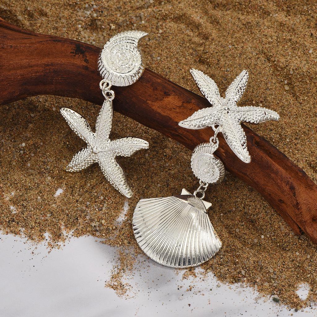 Retro Shell Starfish Tassel Earrings for Women's Accessories