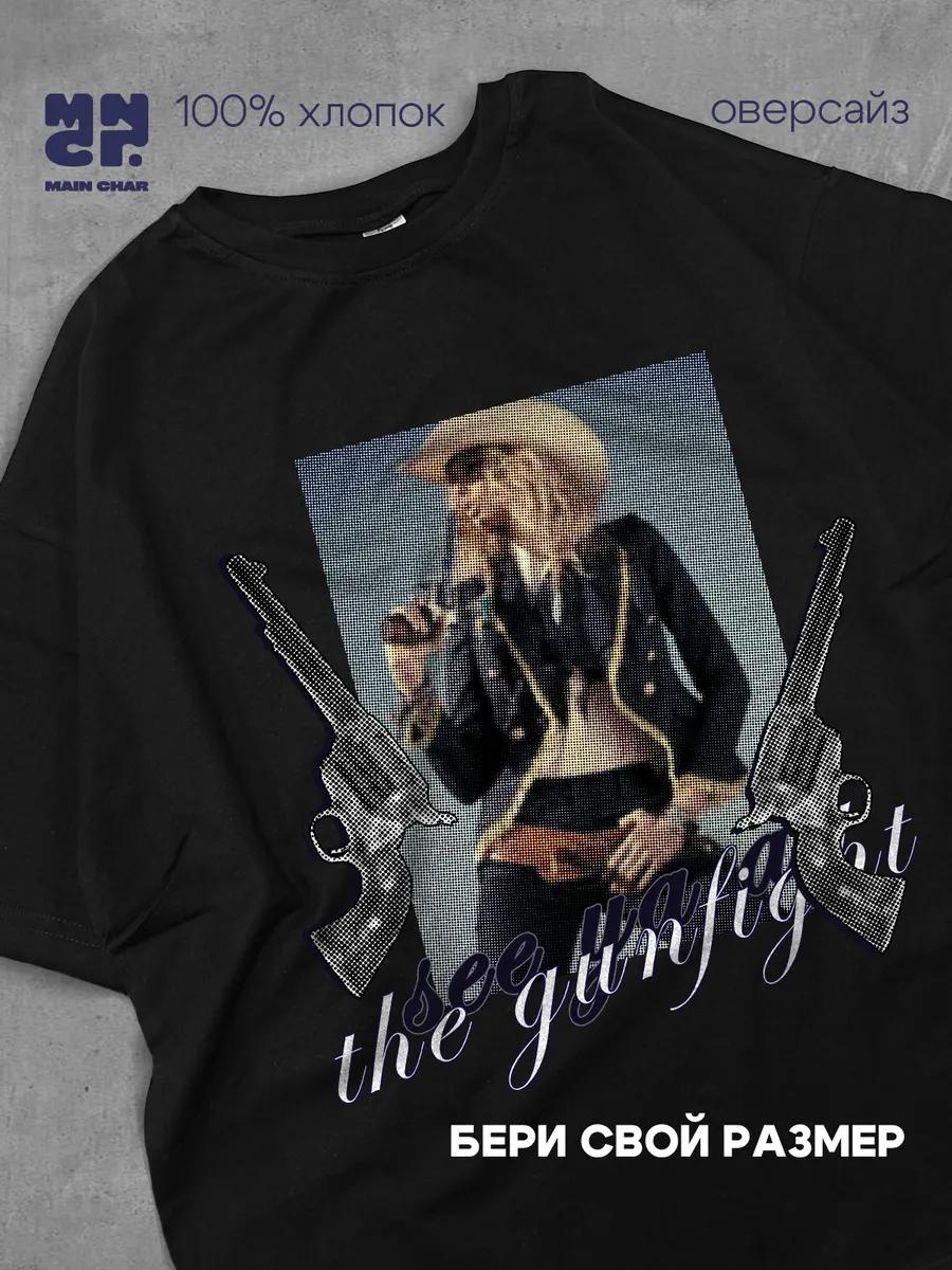 Oversized longline T-shirt with anime print L