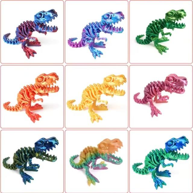 3D-gedruckter Drachen-Dinosaurier Fidget Toy, Rotierendes, bewegliches Bastelmodell, Geburtstagsgeschenk für Kinder & Schreibtisch-Landschaftsdekoration