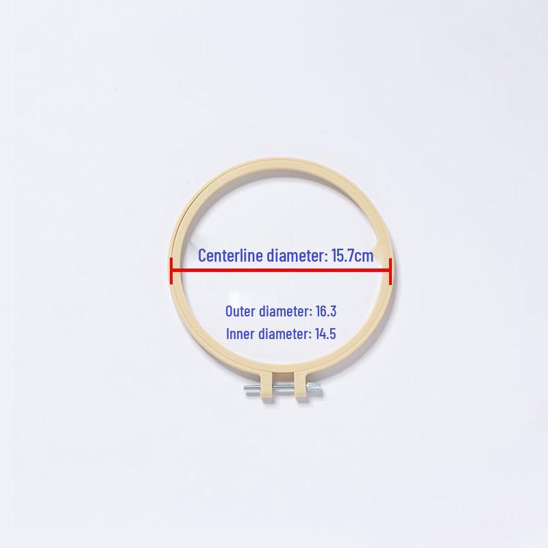 Multi-Size Beige Bamboo-Look Metal Embroidery Hoop for DIY Flower and Cross Stitch Projects