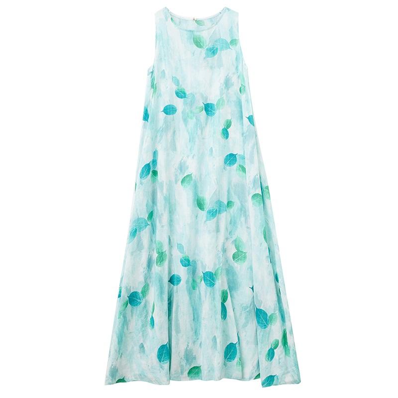 Sleeveless Plus Size Cotton Vintage Floral New In Dresses for Women Casual Loose Long Summer Dress