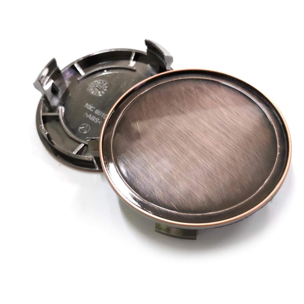 4x Red Copper Wheel Center Caps, 75mm & 69mm, Wheel Covers & Center Covers