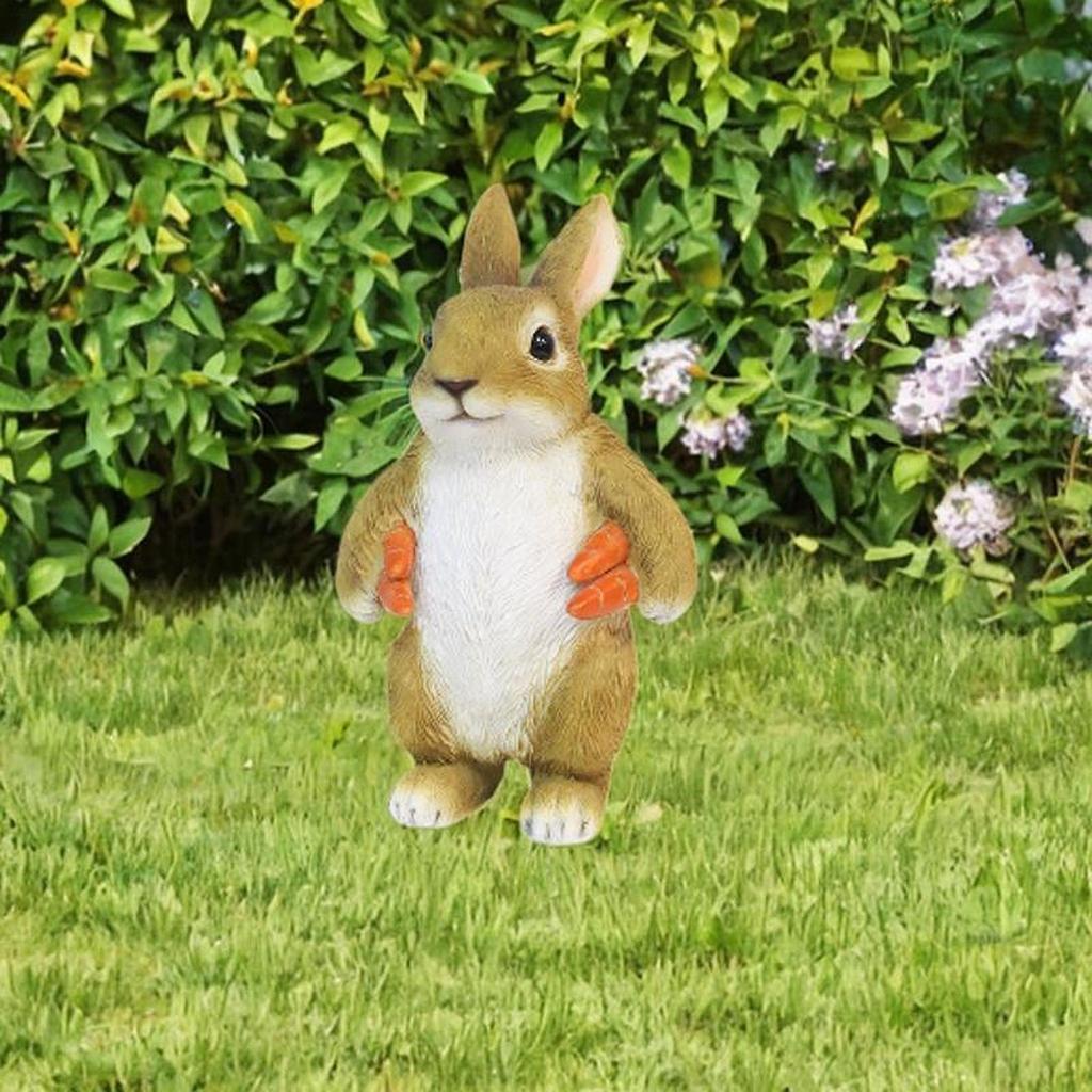 Bunny Statue Creative Rabbit Garden Ornaments To Decorate The Courtyard Outdoor Resin Crafts Cartoon Animal Sculptures
