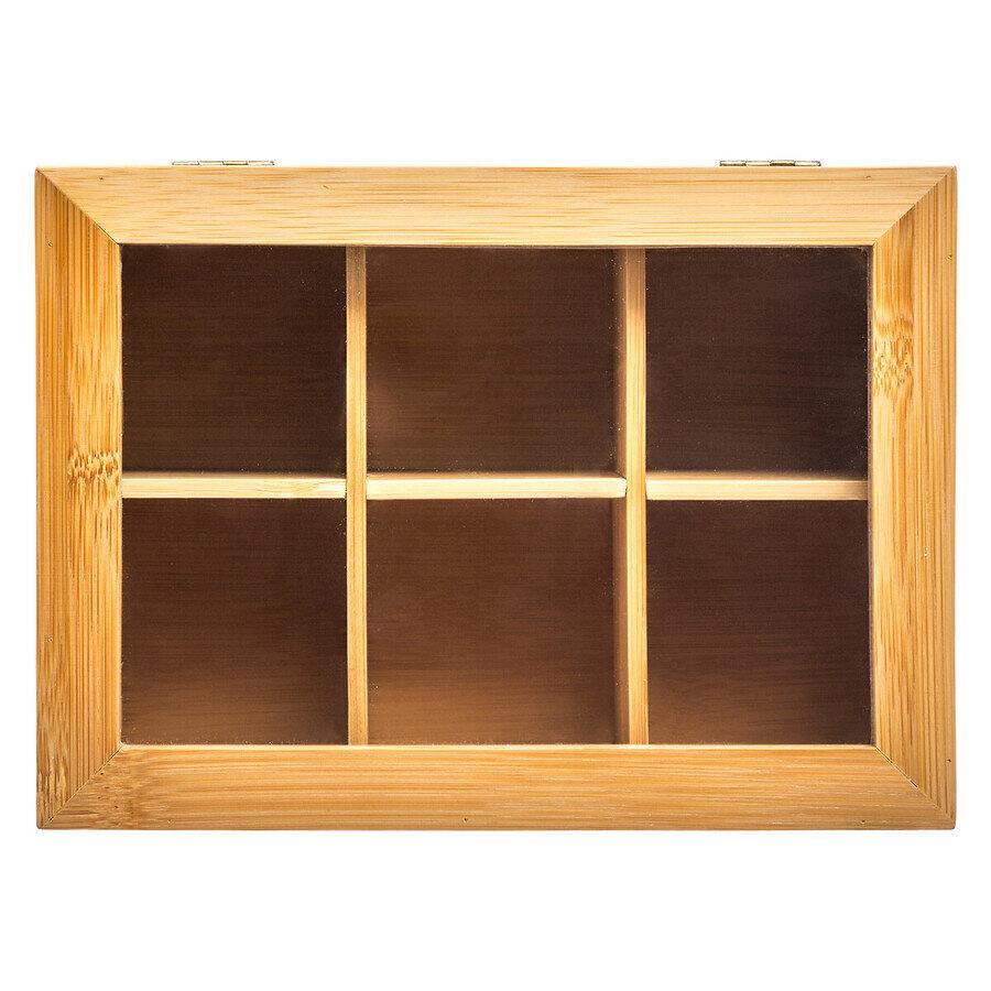 TEA BOX 22x16 BAMBOO 6 compartments