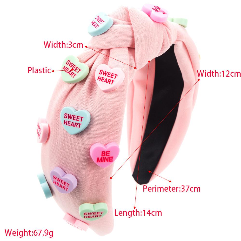 Neues Valentinstag-Stirnband mit Brief und Liebe, einfarbig, Stoff, Bastel-Haar-Accessoires