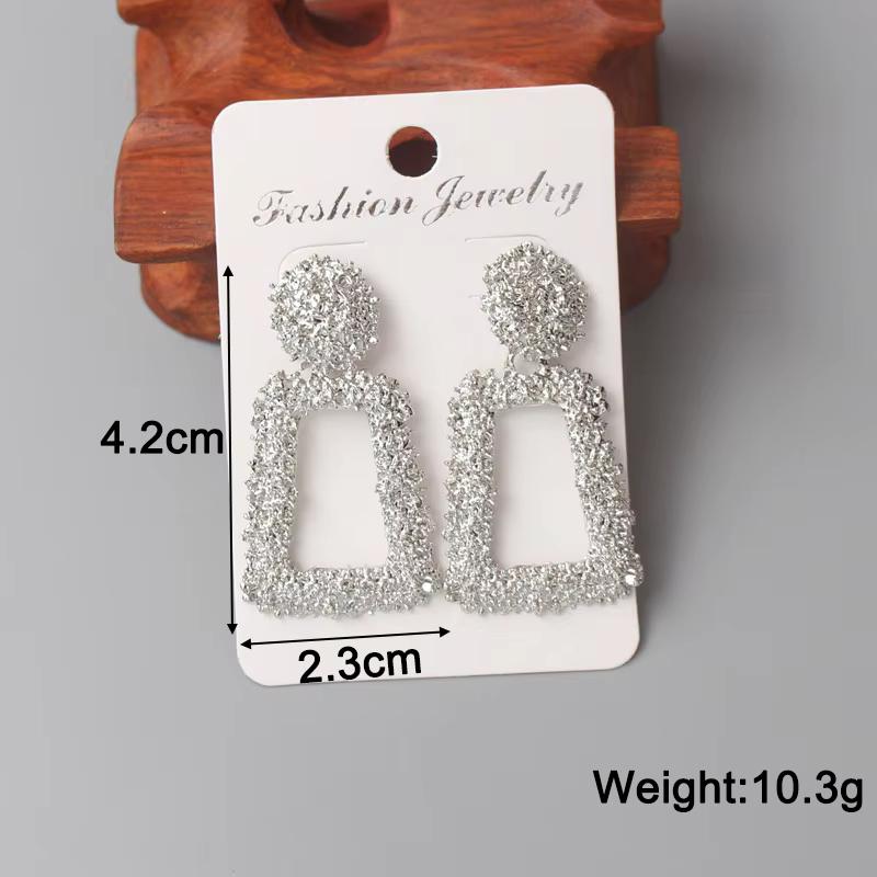 Square Long Hanging Earrings for Women Colorful Enamel Geometric Statement Dangle Earrings Girls Drop Earrings pendientes
