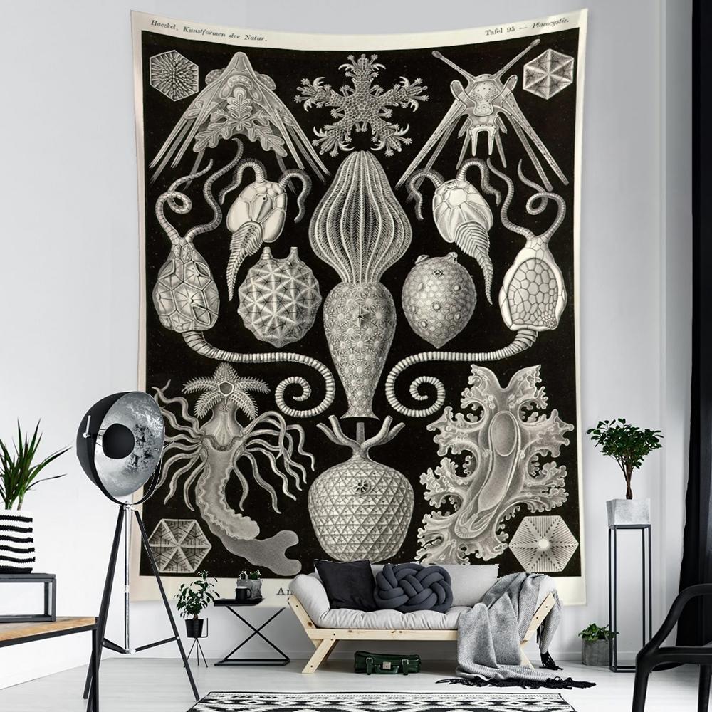 Meeresleben Beispielbild Wandteppich Wandbehang Tarotkarte Hippie Böhmischer Stil Psychedelische Kunst Heimdekor