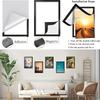 Set of 3 Magnetic Wall Frames - Self-Adhesive, Vertical Photo & Document Display, Matte B/W