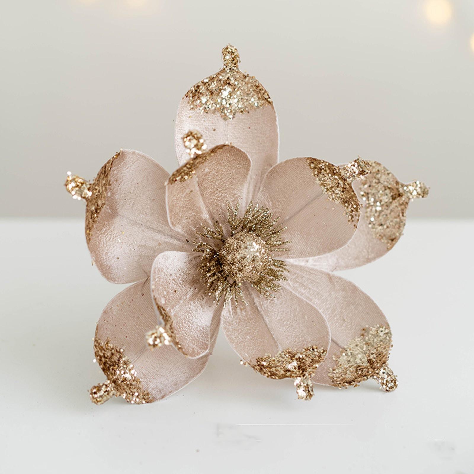 

Искусственные блестящие цветы магнолии рождественские украшения пуансеттия выбор для рождественской елки венок гирлянда рождественское новогоднее украшение One Size