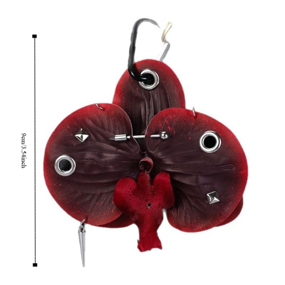Kluczyki do torebki z zawieszką w kształcie liścia storczyka Phalaenopsis, nitowane  Dla kobiet i dziewcząt