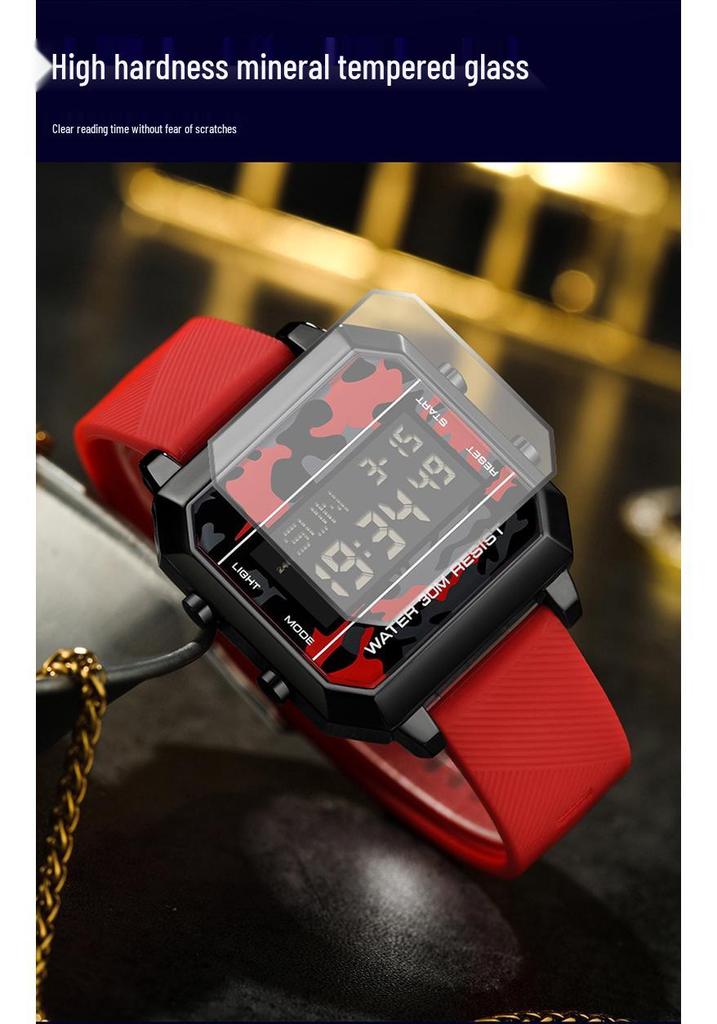 Sanda Men's Tactical Alarm Clock Camouflage Sports Wristwatch