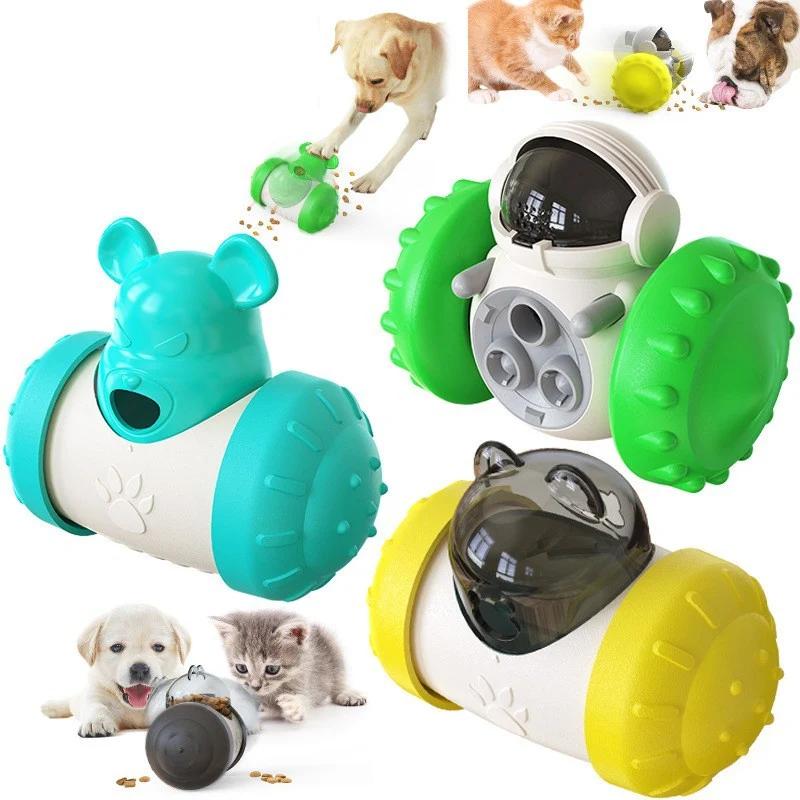 Giocattoli puzzle per cani Giocattoli interattivi a forma di tumbler per cibo per animali domestici Mangiatoia lenta Giocattolo per cuccioli Dispenser di snack e premi per cani e gatti Prodotti per l'addestramento per animali domestici