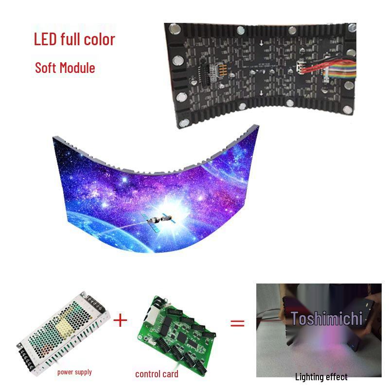 Cross-Border LED Flexible Display Screen - P2.5 P3 Irregular Shape, Full Color Soft Indoor Screen