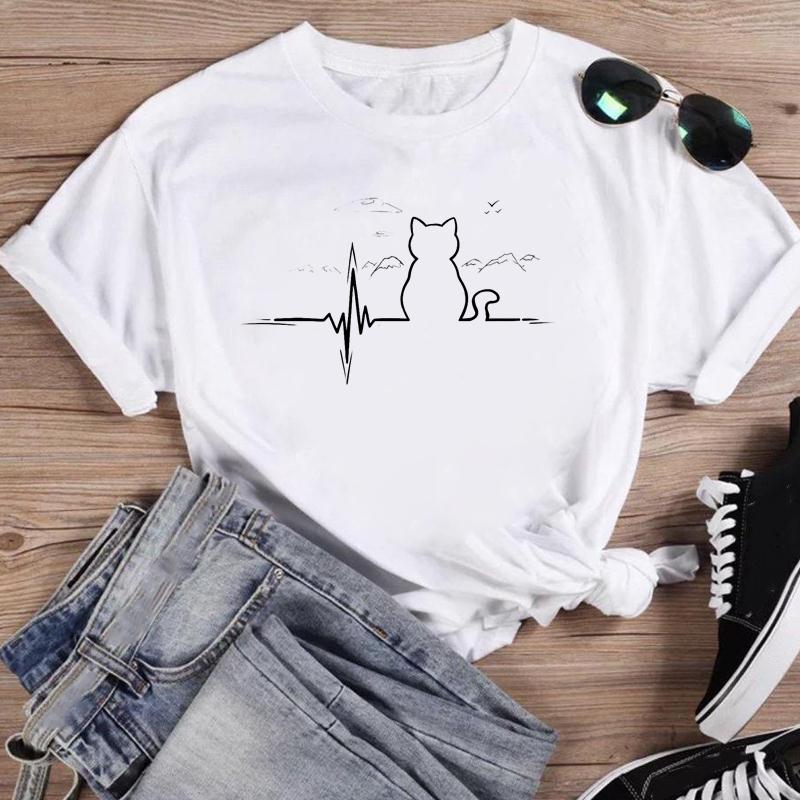Kleidung Casual Kurzarm Musik Liebe Trend 90er Jahre Stil Print T Top Sommer Mode T-shirt Dame Weibliche Grafik t-shirt