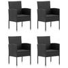5 Piece Outdoor Dining Set Black