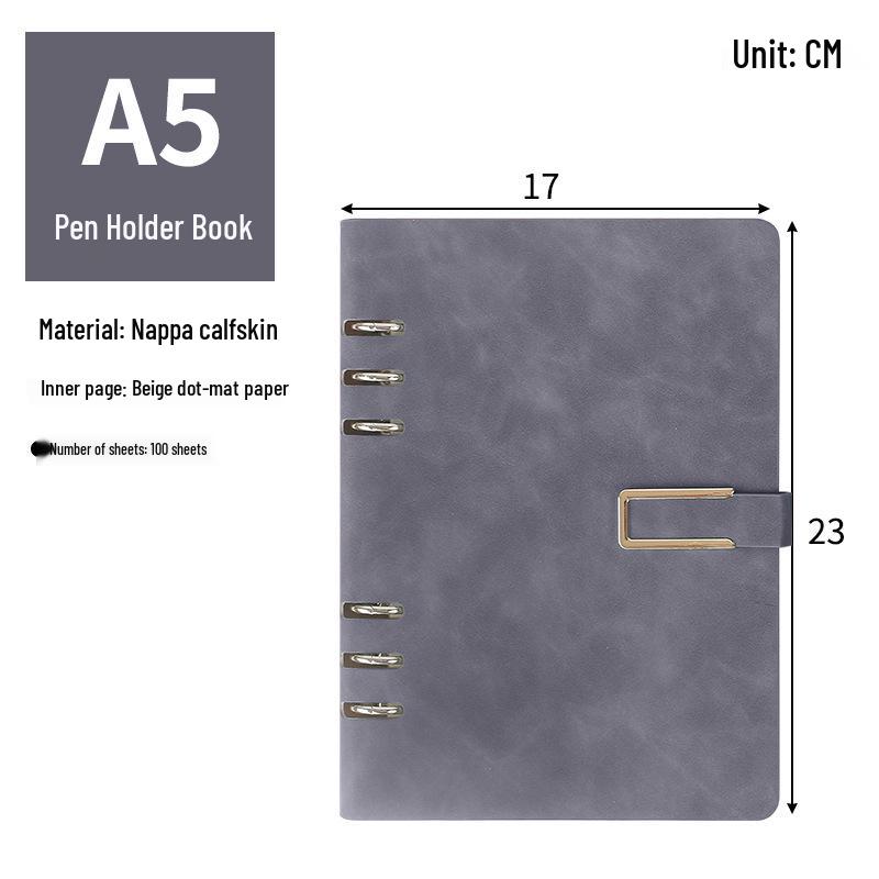 A5/B5 Business Loose-Leaf Notebook, Thick PU Leather Customizable Cover