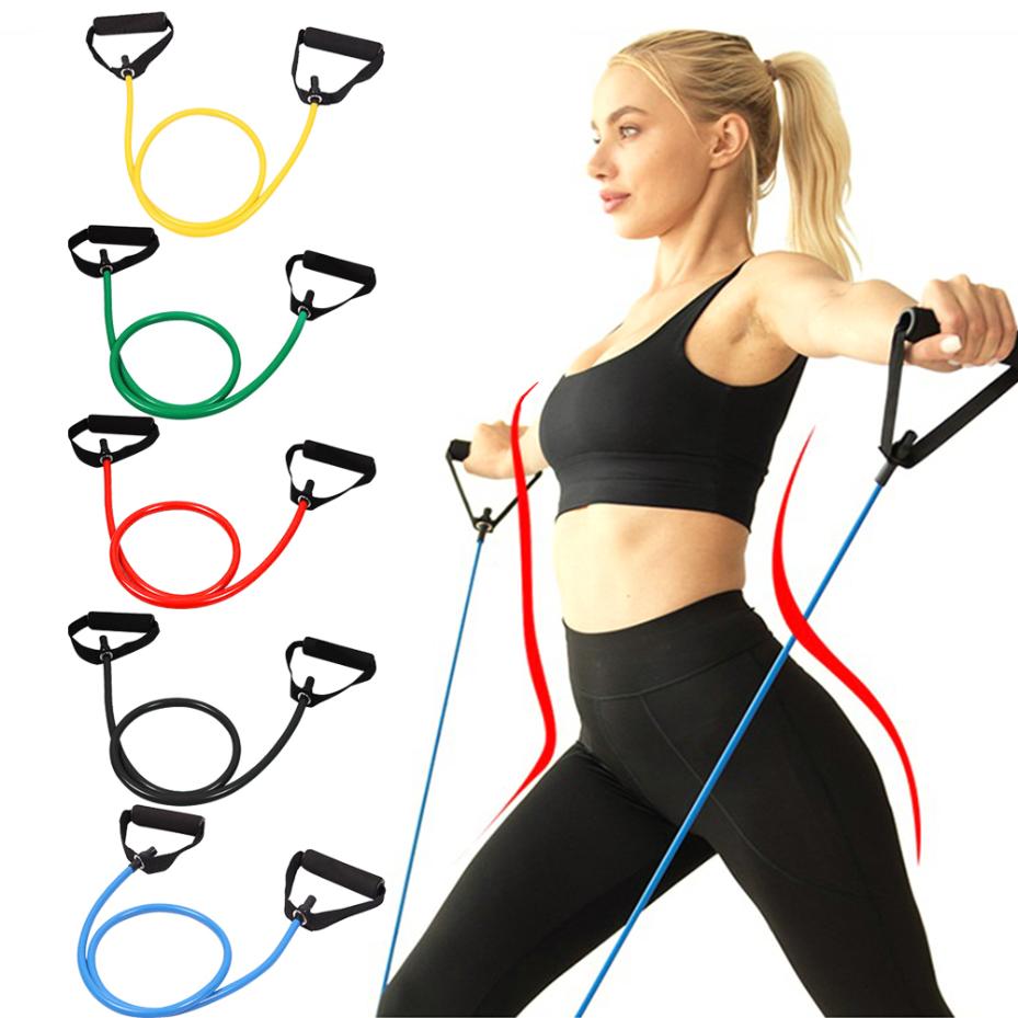 Fasce di Resistenza a 5 Livelli con Maniglie Per Allenamenti a Casa e Allenamento della Forza - Perfette Per Yoga Pilates e Attrezzature Fitness