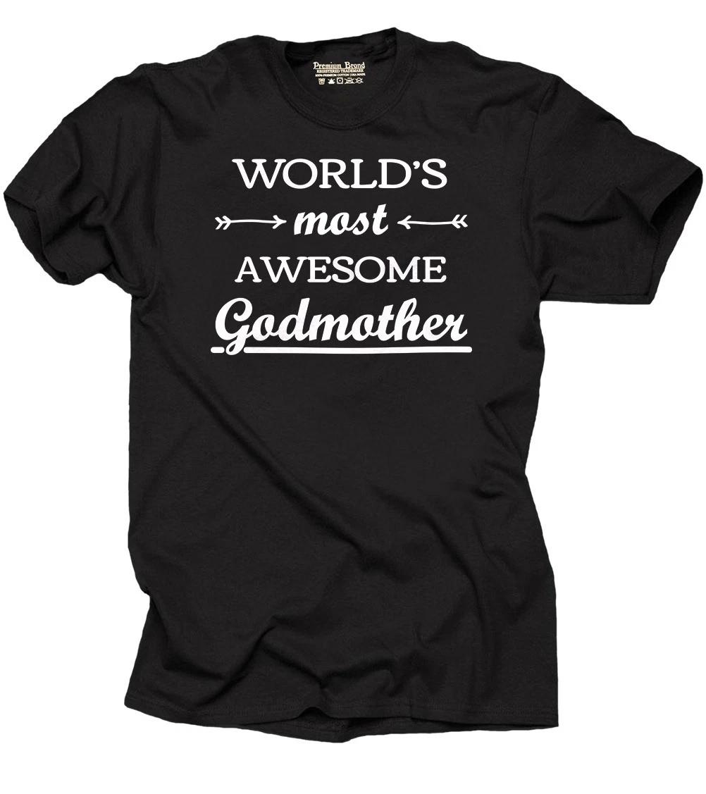 Awesome Godmother T-T-shirt Gift for Godmother Baptism Christening Tee T-shirt S