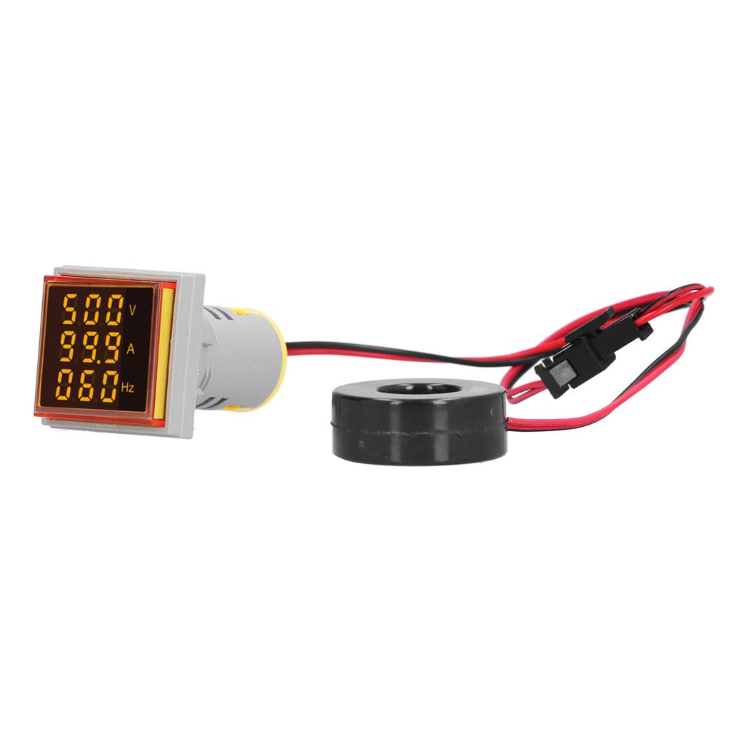 Digital Led Indicator Lamp Square 3‑Display Signal LED Light 60‑500V AC0‑100A ST17VAHYellow