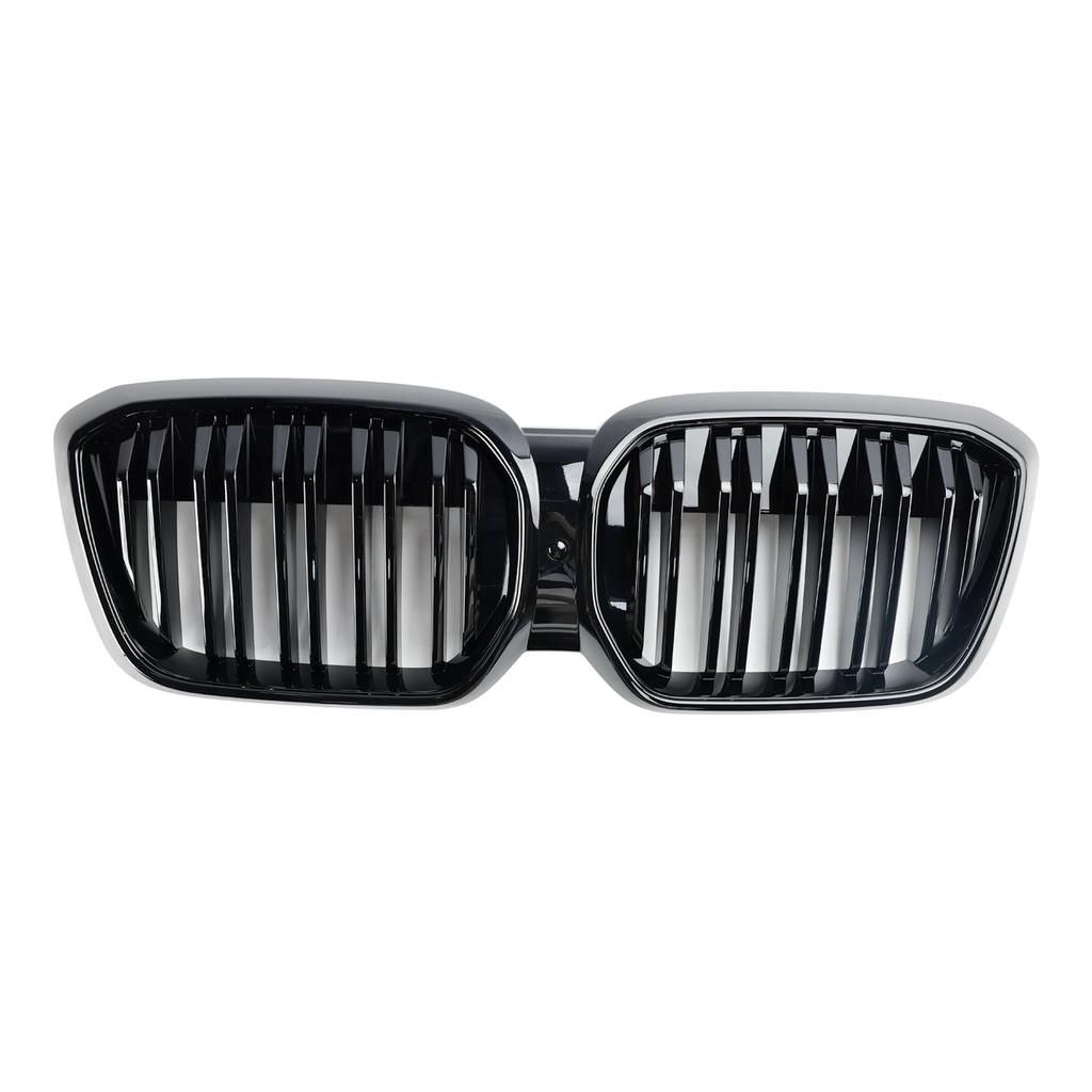 Gloss Black Front Kidney Grill Grille Fit BMW IX3 G08 LCI 2022+ Double Slat